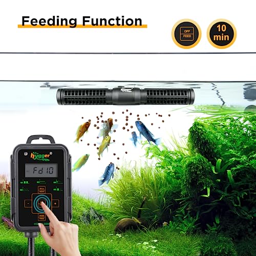 Hygger Aquarium Wave Maker - Adjustable Cross Flow Pump with LED Display Controller, Magnetic DC 24V Powerhead for Freshwa...