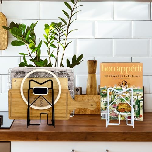 SUNFICON 2 Pack Cutting Board Racks Holders Pot Pan Lids Holders Chopping Board Organizers Thin Bakeware Trays Dry Display...