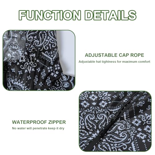 Rian c0de731 Hooded Rain Ponchos for Adult - Rain Coat and Rain Jacket with Waterproof Pocket and Zipper