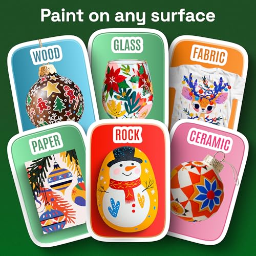 ARTISTRO 24 Acrylic Paint Markers for Rock, Fabric, Wood, Glass, Craft, Decoration - Dual-Tip Paint Pens - Stocking Stuffe...