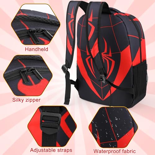 Rantonly Spider Backpack - 16.5 Inch Large Capacity Double-Shoulder Bag with Keychain and Accessories, Lightweight Waterpr...