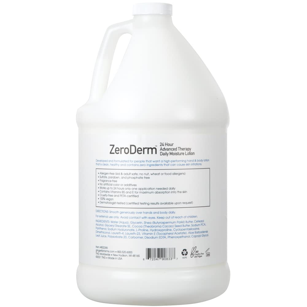 Ginger Lily Farms Botanicals ZeroDerm 24 Hour Advanced Therapy Daily Moisture Lotion, Allergen-Free, 100% Vegan & Cruelty-Free,