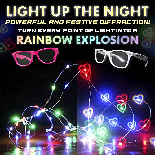Ultimate Diffraction Glasses - 3D Rainbow Heart Effect - Great Edm, Concert, and Rave Accessory