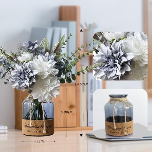 Leftover Fake Flowers in Vase,Artificial Flowers in Vase,Table Centerpieces for Dining Room,Flower Centerpieces for Table...