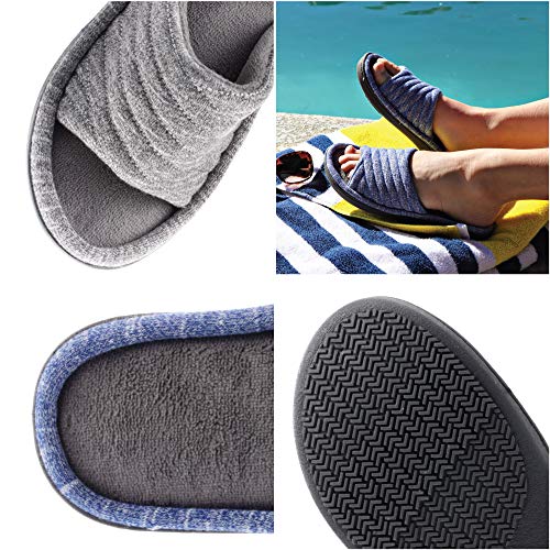 Isotoner Women's Premium Knit Slide Slippers - Moisture-Wicking Lining, Rubber Indoor/Outdoor Sole - Machine Washable Hous...