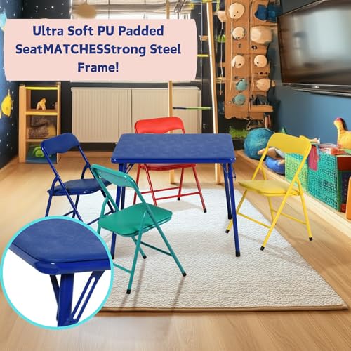 Homy Casa Folding Table and Chairs Set for Kids Dining Room Daycare and Classrooms, Children's Activity Table and Chairs S...