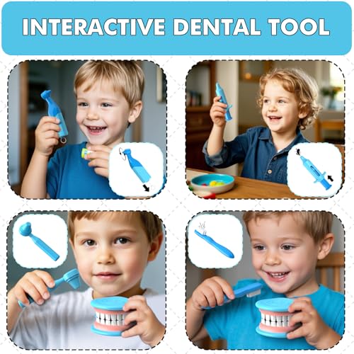 Dentist Play Set for Toddlers 3-5 - Doctor Kit Toy Gifts for 3 4 Year Old Girls, Pretend Play Montessori Toys Teeth and De...