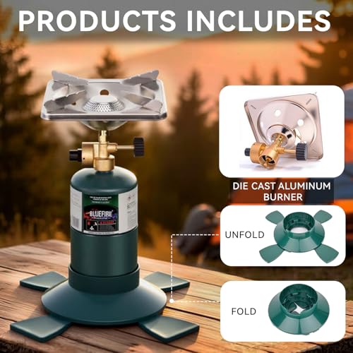 KOMAN Camping Propane Stove,Portable Camping Stove, Backpacking Stove Propane Camping Stove,10000BTU Single Burner Propane...