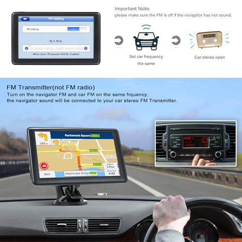 LOVPOI GPS Navigator for Truck Car, 7'' GPS Commercial Drivers 2025 Trucker GPS for Semi Truck with GPS Navigation System...