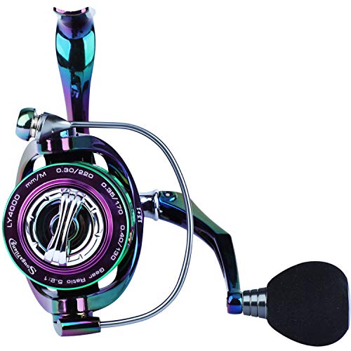 Sougayilang Colorful Fishing Reel 13 +1 BB Light Weight Ultra Smooth Powerful Spinning Reels, with CNC Line Management Gra...