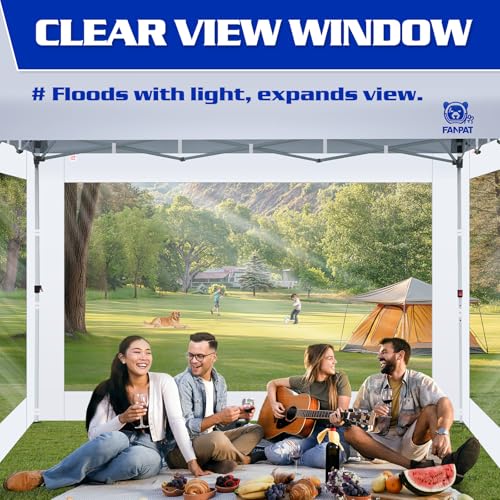 FANPAT 3Pcs Clear Canopy Sidewalls for 10x10 Pop Up Tent, Transparent Window Curtain Cloth, 8 Mil PVC Enclosure Fabric wit...