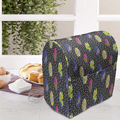 Ambesonne Surfboard Stand Mixer Cover, Colorful Boards in Memphis 80s Retro Style Abstract Summer Themed Fun Pattern, Kitc...