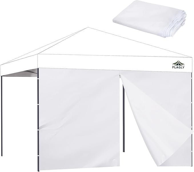 FLAGLY 10x10 Pop Up Canopy Sidewall - 1 PC 300D Waterproof Attachable Tent Wall, Privacy Shade for Outdoor Events, Vendor ...