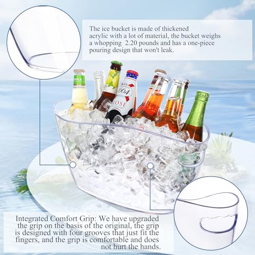 Ice Bucket, Acrylic Ice Bucket for Parties, Mimosa Bar Supplies, Beverage Tub for Champagne Beer, Sparkling, Wine, Cocktai...