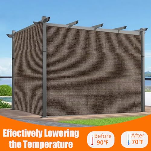 90% 12x15ft Sun Shade Cloth for Outdoor Deck Backyard Patio Garden Pergola Cover Canopy Mocha