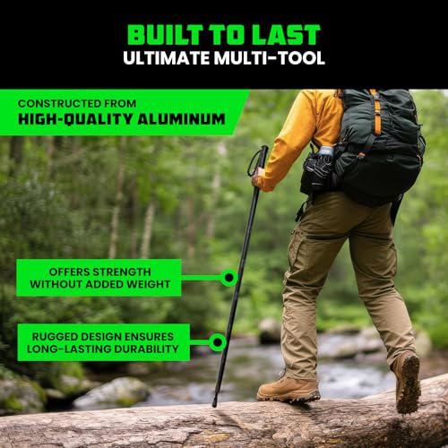 Rhino USA Tactical Hiking Stick with Integrated Survival Kit – Essential Camping Gear for Hiking & Trekking – Durable Tact...