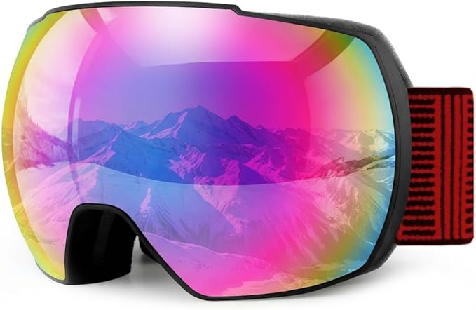 OULAIQI OTG Ski Goggles UV400 Anti-Fog Snowboard Glasses for Men Women Youth- Perfect for Skiing, Snowboarding,Winter Sports