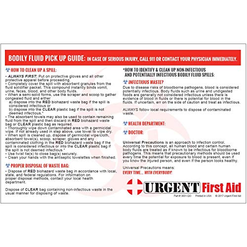 22 Piece Bodily Fluid Clean Up Pack/Bloodborne Pathogen Spill Kit - be OSHA Compliant and Protect from Dangerous Exposure ...