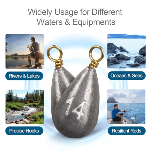 MYLPRETALE 26Pcs Fishing Weights Sinkers Kit, Drop Shot Weights, Lead Fishing Weights for Saltwater Freshwater, Catfish We...