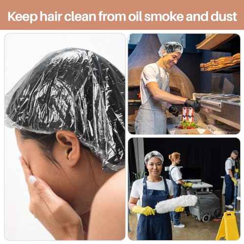 MAQIHAN 100 Disposable Shower Caps Unisex - Large Plastic Hair Caps for Deep Conditioning Shower Cap Reusable Waterproof for Women Men Hair Treatment Bath Cap for Long Hair Travel Essentials