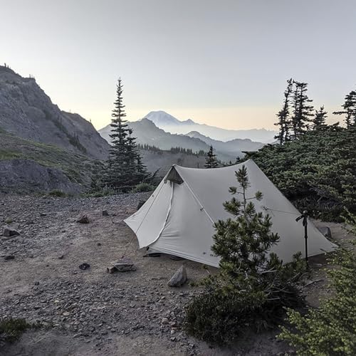 MOXIHIKE 3FULGEAR Lanshan 2 Tent 2 Person Ultralight Camping Tent, 3/4 Season Professional 15D Silnylon Rodless Tent for C...