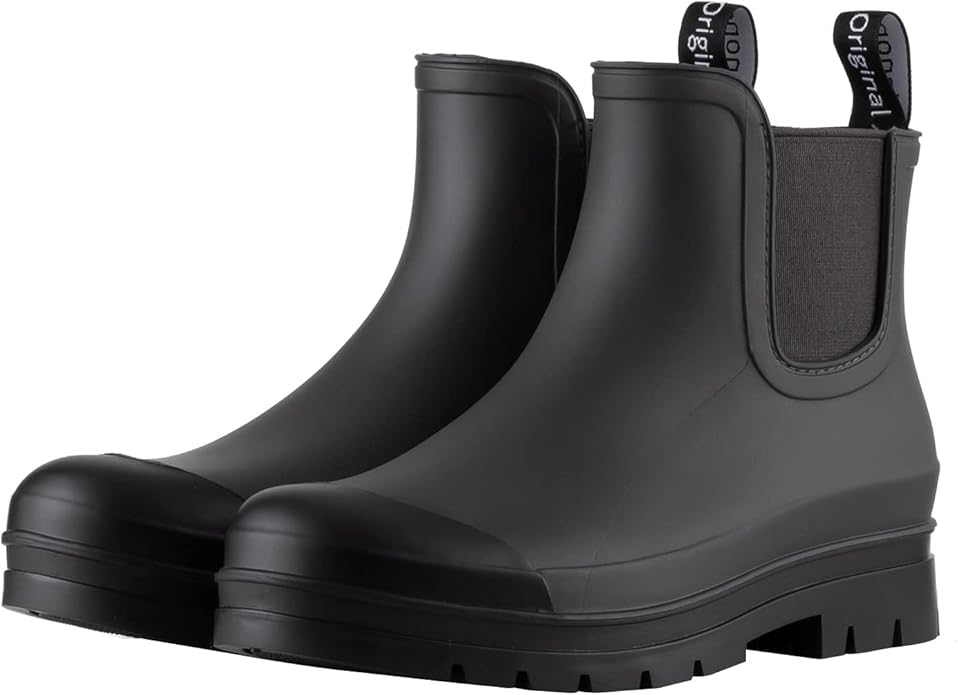 planone Women’s Waterproof Short Rain Boots Durable Comfort-Focused Chelsea Ankle Rubber Boots Non Slip Everyday Outdoor G...