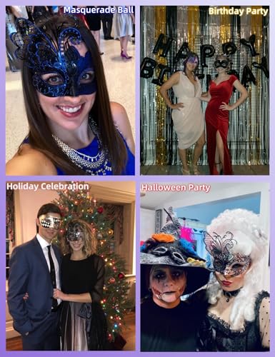 Ubauta Various Butterfly Rhinestone Metal Venetian Women Mask for Masquerade/Mardi Gras Party/Sexy Costume Ball/Wedding