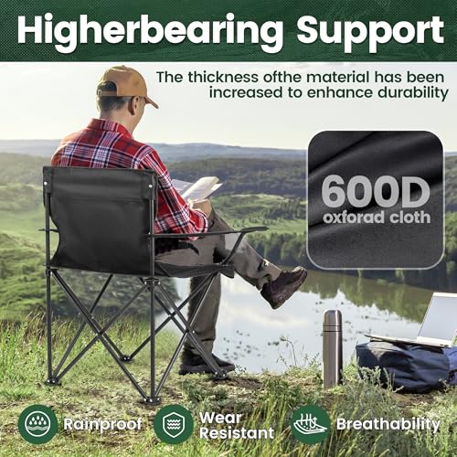 2 Pack Camping Chairs -Lightweight and Supportive Chairs for Adult and Lightweight Individuals - Compact, Durable, and Por...