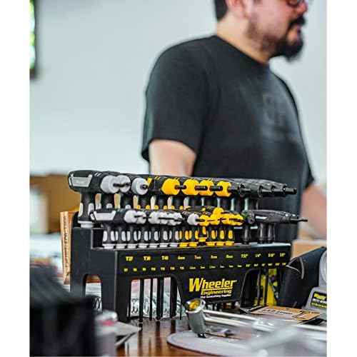 Wheeler 30 Piece SAE/Metric Hex and Torx P-Handle Set for Pistol Rifle Handgun Gunsmithing Rebuild and Maintenance, Black, Yellow, Gray