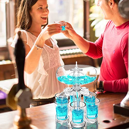 Zcvtbye Party Drink Shot Dispenser with 6 Shot Glasses Set - Acrylic Touchless Liquor Dispenser and Holder Shot Pourer for...