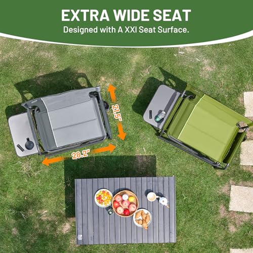 Timber Ridge XXL Extra Wide Foldable Directors Chair with Side Table, 500 lbs Heavy Duty Camping Chairs for Adults, Oversi...