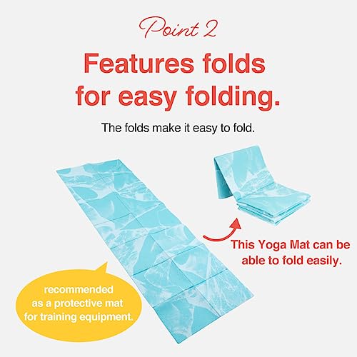 Primasole Folding Yoga Travel Pilates Mat Foldable Easy to Carry to Class Beach Park Tear resistant Travel Picnics 4mm Thi...