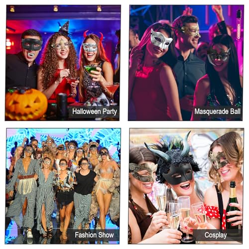 Chivao 120 Pcs Masquerade Masks for Women Men Couple Bulk Venetian Mask Vintage Antique Adult Face Halloween Costumes Party