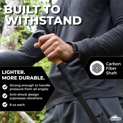 Cascade Mountain Tech Trekking Poles - Ultralight 2 Piece Carbon Fiber Walking or Hiking Sticks & Trekking Poles - Aluminu...