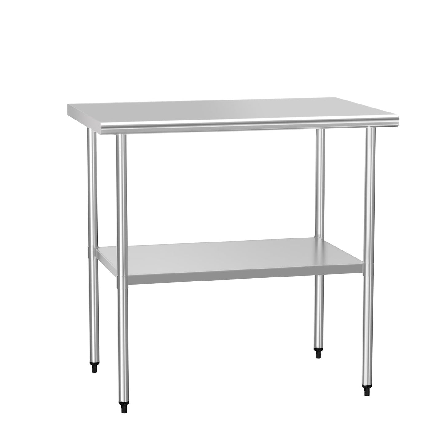 HOCCOT Stainless Steel Table for Food Prep & Work 24 x 36 inches Utility Table with Adjustable Undershelf, Commercial Workstation in Kitchen, Garage, Outdoor BBQ