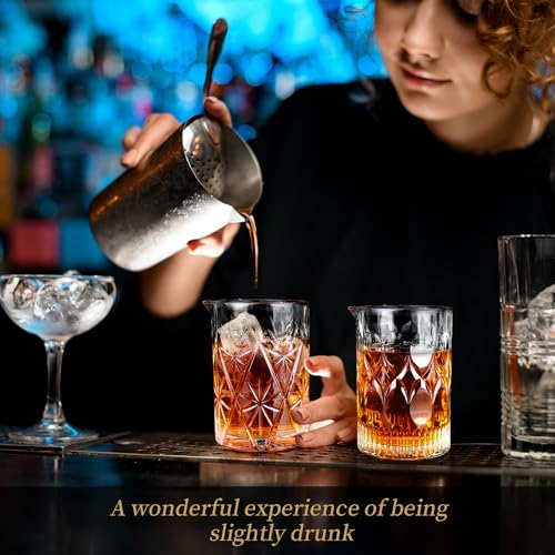 FARQAN 24 Oz Cocktail Mixing Glass Stirring Glasses for Whiskey Cocktail Mixing Shaker Glass Martini Old Fashioned Crystal...