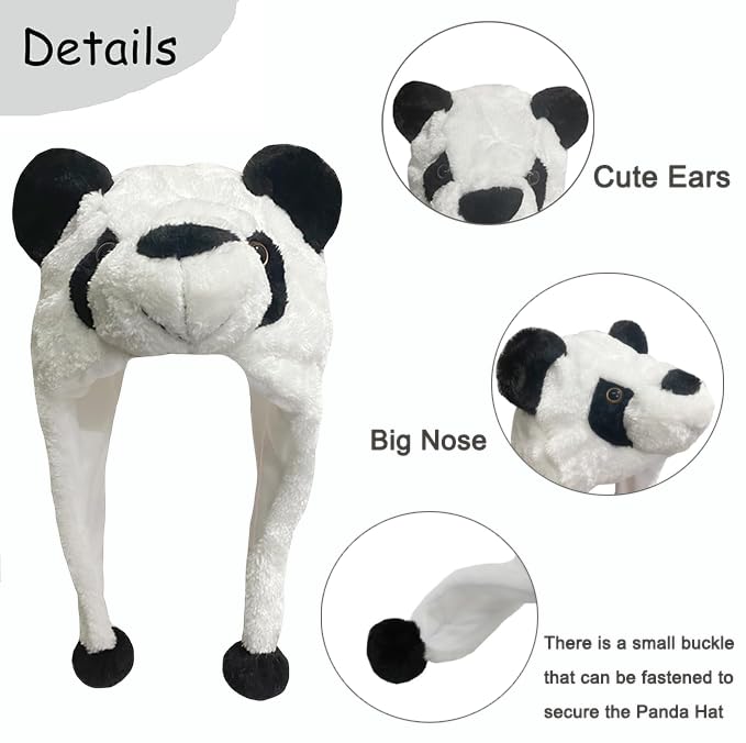 Veryrich Plush Hats, Super Soft Warm Hat Animal Hats, Cozy Winter Hat Novelty Party Cap for Kids Girls Boys - One Size (Panda Hat)