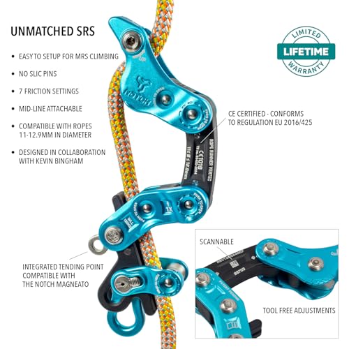 Notch Rope Runner Vertec Ultimate Climbing & Work Positioning Device, Tool-Free Adjustability, Midline Attachable, Use wit...