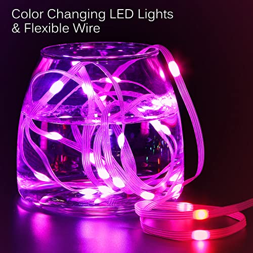 KepStars LED Curtain Lights, 6.5ft x 6.5ft 200 LED RGB Color Changing String Fairy Lights Curtain with Smart APP Control, ...