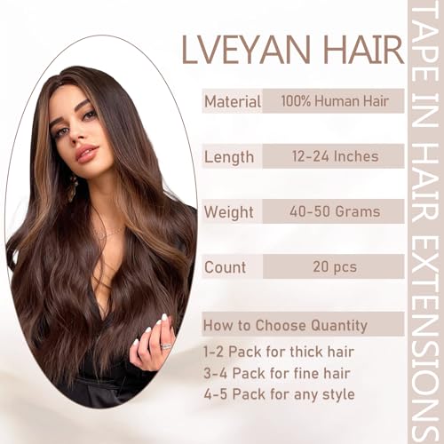 Tape in Hair Extensions Human Hair, 24 Inch Natural Black 20pcs Hair Extensions Real Human Hair Tape in Extensions Invisible Tape in Hair Extensions for Women (1B, 24 Inch)