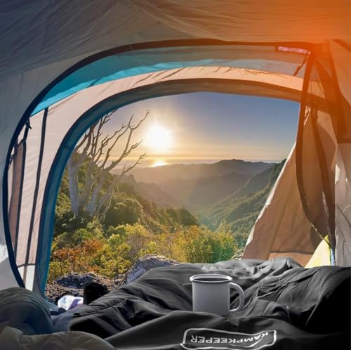 KAMPKEEPER Mummy Sleeping Bag, Cold Weather Camping Sleeping Bag, 32℉ 3-4 Seasons Adults Sleeping Bag, Non-Snag Zipper wit...