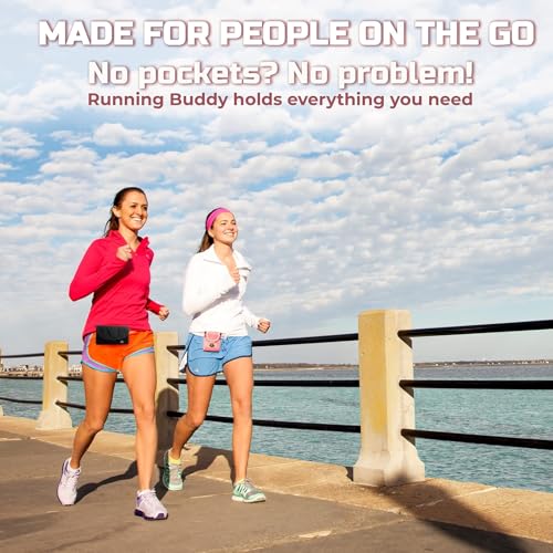 Running Buddy Running Water Bottle Pouch - 4" x 4" Black, 7 oz - Magnetic Water Bottle Holder for Running & Walking - No-B...