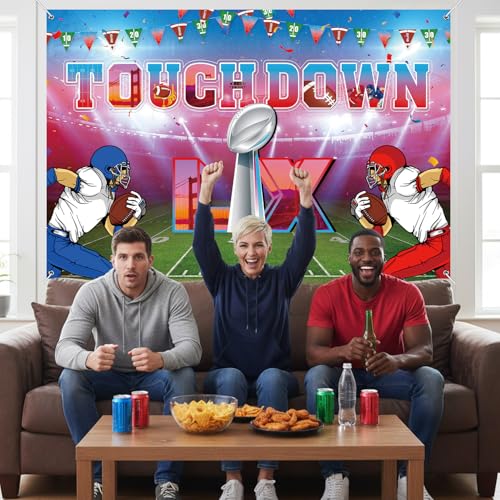 Super Football Party Decorations 2026 Backdrop Banner 5X3 Ft Sport Fans Birthday Decorations Banner Football Themed Party ...