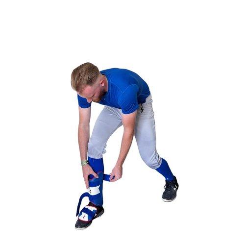BRUCE BOLT Youth Premium Pro Boys' Grey w/Royal Baseball Knicker Pant - Youth XLarge - 26" to 30"