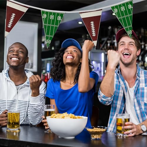 Bashout 100 feet Football Pennant Banner Flags, Multi Color, Football Parties Decoration, Tailgate Party Supplies, Game an...