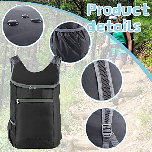 15 L Ultralight Packable Backpack, Black Travel Foldable Backpack Lightweight Collapsible Day Packs for Camping Hiking Out...