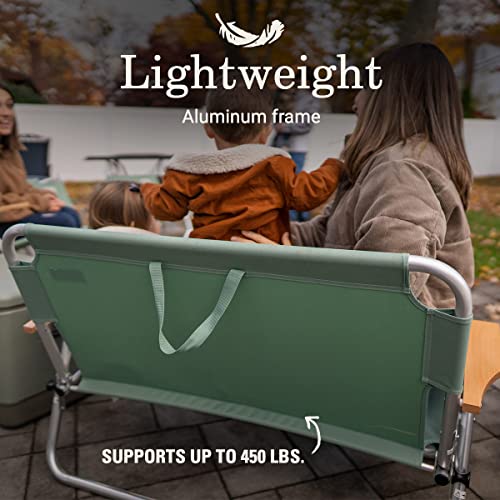 Coleman Living Collection Premium Outdoor Bench, Lightweight Folding Bench Seats 2 People, Supports up to 450lbs, Great fo...