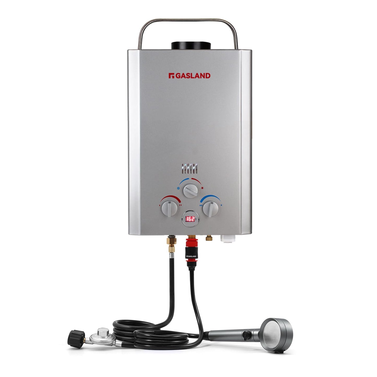 GASLAND Outdoors Propane Tankless Water Heater,1.58GPM 6L Portable Gas Water Heater, Overheating Protection, Easy to Install, Use for RV Cabin Barn Camping Boat, Silver