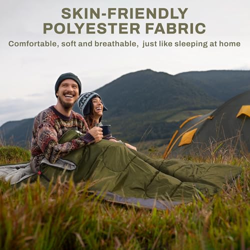 Elevon Sleeping Bag for Adults Teens Kids Cold Warm Weather, Portable Waterproof & Lightweight, Compact with Compression S...