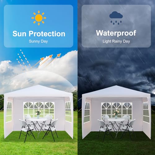Outvita Outdoor Party Tent, Patio Canopy Tent Gazebo with Removable Sidewalls Instant Event Tent for Cater Events Wedding ...